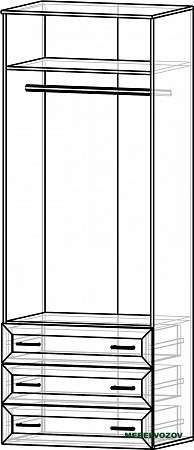 Шкаф с зеркалами распашной "Гармония"с ящиками  от компании Мебельвозов в Нижнем Новгороде