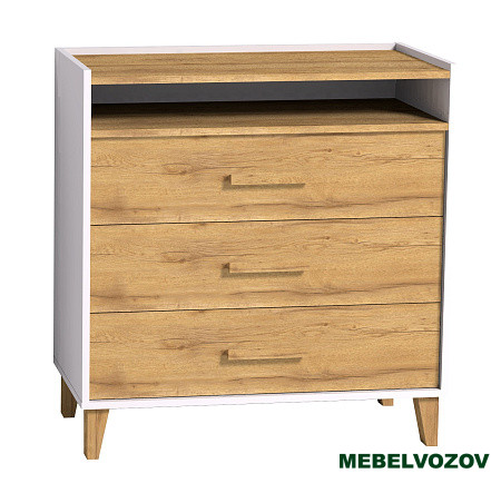 Комод на ножках Айрис 455 (Белый/Дуб Золотистый) от магазина Мебельвозов в Нижнем Новгороде