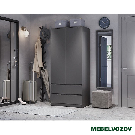 Шкаф 2-х створчатый "Симпл" ШК-03 Графит от компании Мебельвозов в Нижнем Новгороде