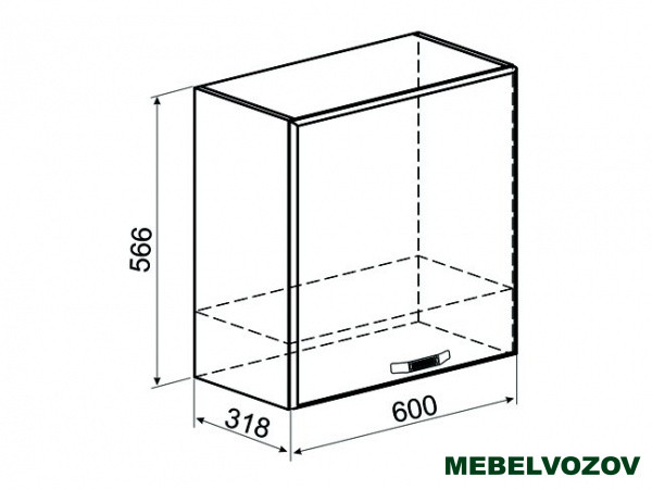 Фото  шкаф навесной под вытяжку l600 н566 (1 дв. гл.) (эмаль) 2017 бергамо элемента от сайта Мебельвозов в Нижнем Новгороде