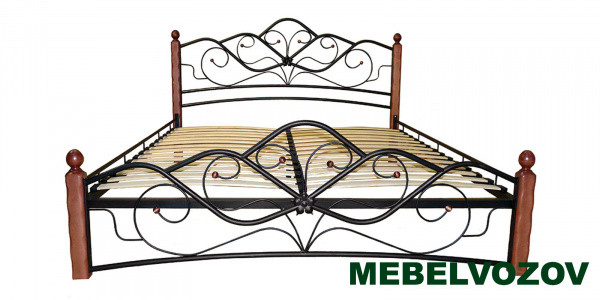 Кровать ВЕНЕРА-1 1400 (чёрный/махагон) от магазина Мебельвозов в Нижнем Новгороде