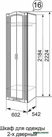  Шкаф распашной 2-х дверный «Виктория» 16 от компании Мебельвозов в Нижнем Новгороде
