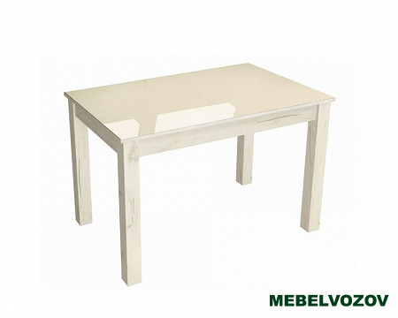 Стол обеденный раскладной 1000х600 мм Бруно (Крафт белый/Лакобель ваниль) от магазина Мебельвозов в Нижнем Новгороде