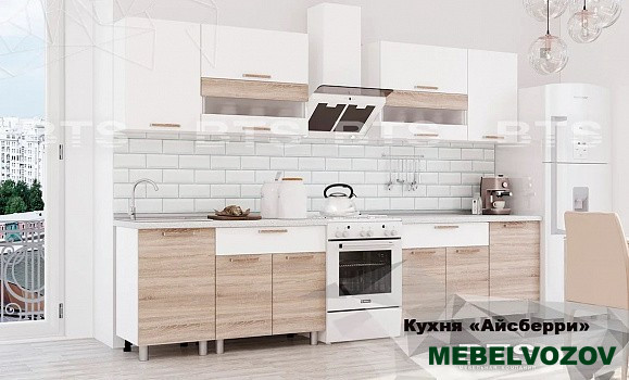 Кухонный гарнитур 2,4м Айсбери (белый/сонома) от магазина Мебельвозов в Нижнем Новгороде