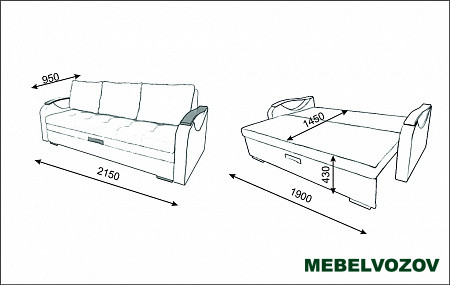 Диван еврокнижка Канзас-5 от магазина Мебельвозов в Нижнем Новгороде