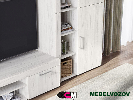 Гостиная Гранд (ДУБ КРАФТ БЕЛЫЙ) Комплект 1 от интернет магазина Mebelvozov в Нижнем Новгороде