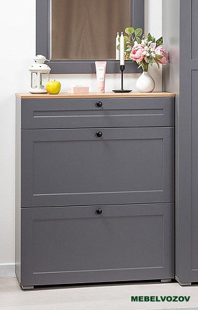 Остин Тумба для обуви 16.121 (серый графит/дуб вотан) от магазина Мебельвозов в Нижнем Новгороде