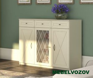 Комод Бэль широкий со стеклом от магазина Мебельвозов в Нижнем Новгороде