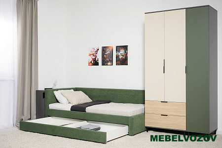 Марвэл 90 Кровать одинарная (EPIC 70 MOSS зелёная) детальное изображение от магазина mebelvozov.ru в Нижнем Новгороде