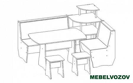 Кухонный уголок Трапези Тэссера со столом и табуретом 2шт (Венге магия) от магазина Мебельвозов в Нижнем Новгороде