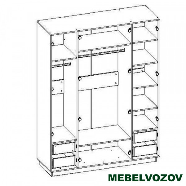 Шкаф четырехдверный  МИЛОС 4 от компании Мебельвозов в Нижнем Новгороде