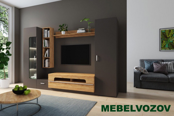 Шкаф для ТВ LOFT-20 (Бронзовый век/Дуб Крафт) от интернет магазина Mebelvozov в Нижнем Новгороде