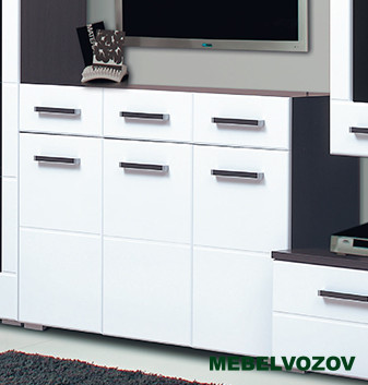 Комод с 3-мя ящиками и 3-мя дверями Грация 1 модуль 5 МДФ глянец от магазина Мебельвозов в Нижнем Новгороде