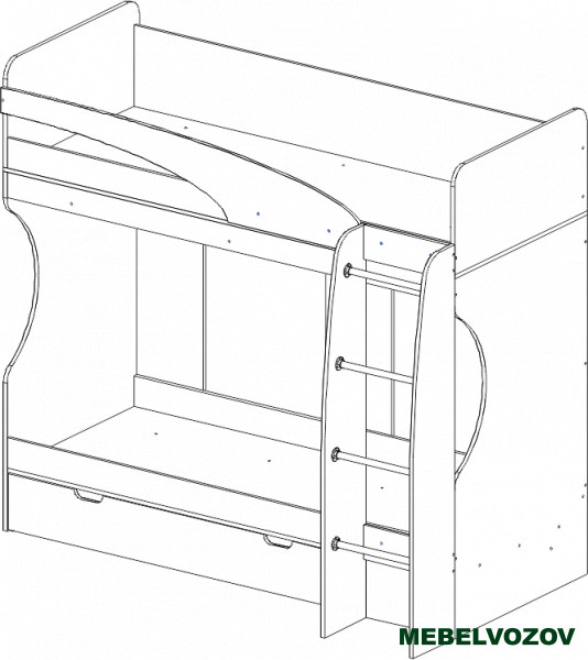 Кровать-чердак Карамель 77-02 Анкор светлый Бодега тёмный детальное изображение от магазина mebelvozov.ru в Нижнем Новгороде