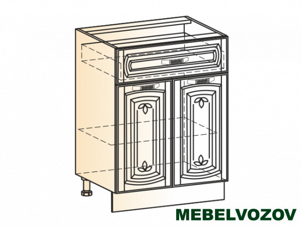 Фото шкаф рабочий l600 (2 дв. гл. 1 ящ.) (эмаль) бергамо элемента от сайта Мебельвозов в Нижнем Новгороде