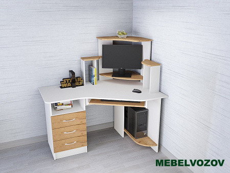 Компьютерный стол Грета-7 (белый/дуб крафт золотой) от магазина Мебельвозов в Нижнем Новгороде