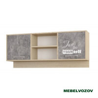 Секция навесная Колибри Лофт (дуб сонома/ателье светлое+акрил белый)