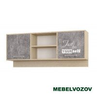 Секция навесная Колибри Лофт (дуб сонома/ателье светлое+акрил белый)