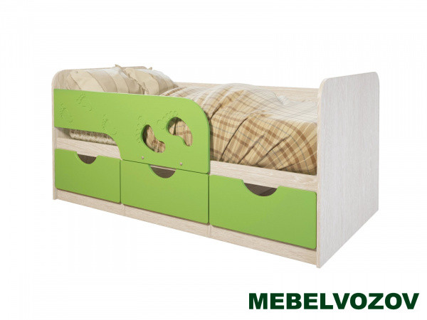 Кровать для девочки и мальчиков от 3 лет «Минима Лего», лайм глянец детальное изображение от магазина mebelvozov.ru в Нижнем Новгороде
