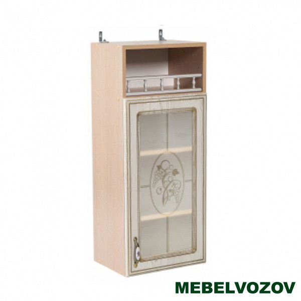 Шкаф-витрина навесной с открытой полкой 300 Анжелика (высота 920) фото от Мебельвозов в Нижнем Новгороде