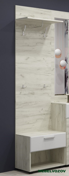 САФАРИ ТМ-003 Тумба с вешалкой (Дуб крафт белый) от магазина Мебельвозов в Нижнем Новгороде