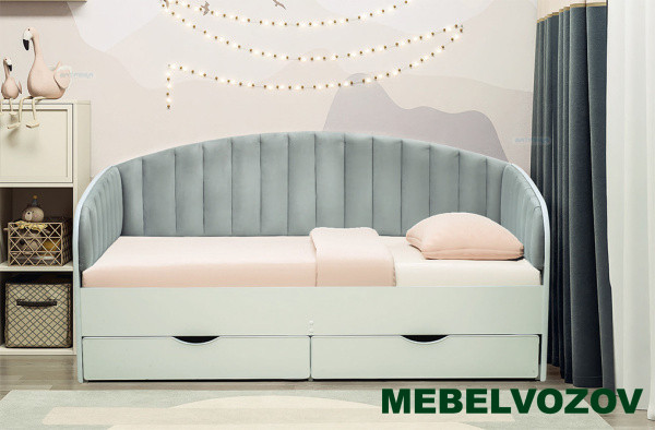 Кровать с продольной мягкой спинкой "Софа №12.1" от магазина Мебельвозов в Нижнем Новгороде
