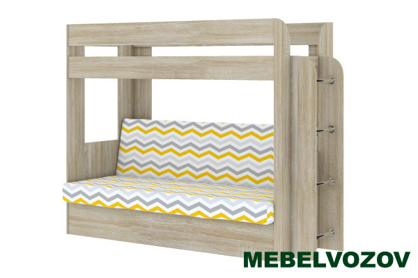 Кровать-Диван 2-х этажная Карамель 75 (дуб сонома светлый) детальное изображение от магазина mebelvozov.ru в Нижнем Новгороде