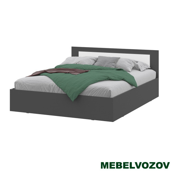 Кровать с основанием Лайт Дольче 160х200 (Графит/Белый) от магазина Мебельвозов в Нижнем Новгороде