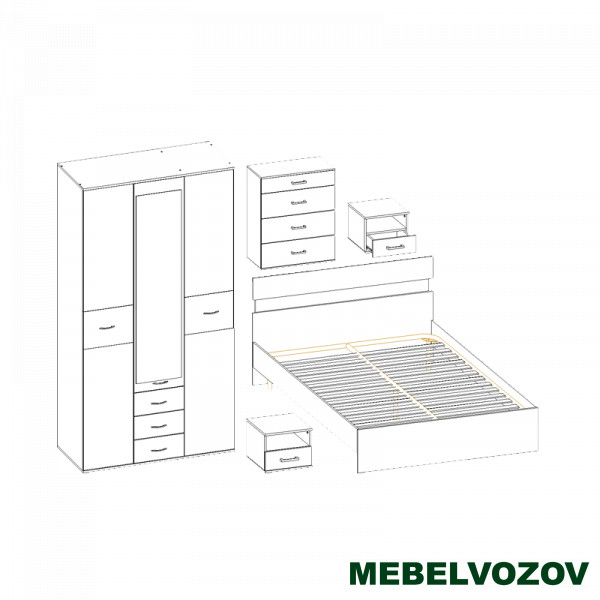 Модульная спальня Сити Компановка 1 от магазина Мебельвозов в Нижнем Новгороде