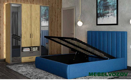 Интерьерная кровать с подъемным механизмом и ящиком Neo-02 (1600) от магазина Мебельвозов в Нижнем Новгороде