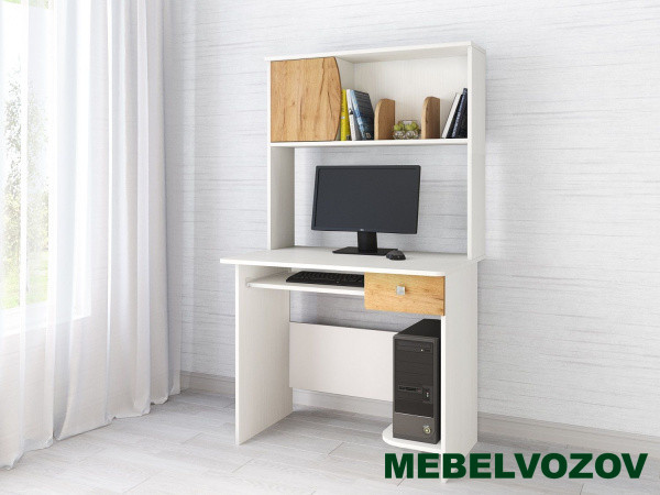 Компьютерный стол Грета-4 (белый/дуб крафт золотой) от магазина Мебельвозов в Нижнем Новгороде