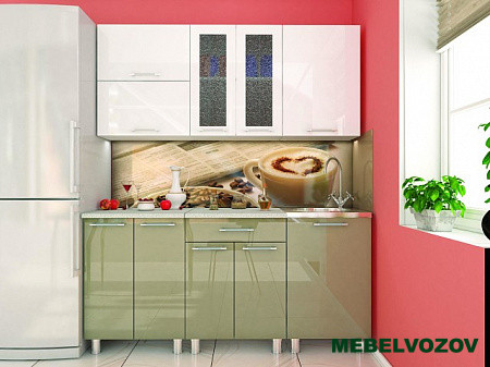 Кухонный гарнитур Танго 1700 (БЕЛЫЙ/ОЛИВА) от магазина Мебельвозов в Нижнем Новгороде