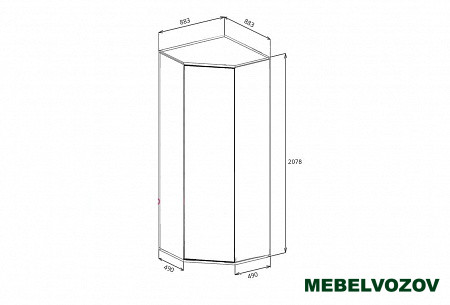 Шкаф угловой 45град Палермо-3 ШК-013 от компании Мебельвозов в Нижнем Новгороде