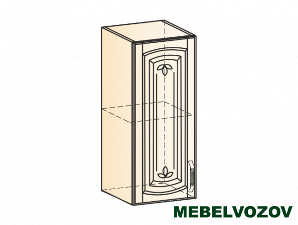 Фото шкаф навесной l300 h720 (1 дв. гл.) (эмаль) бергамо элемента от сайта Мебельвозов в Нижнем Новгороде