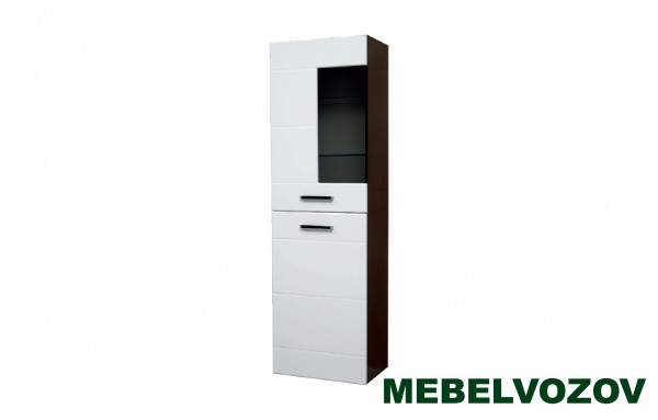 Шкаф напольный со стеклом Грация 1 модуль 3 МДФ матовый - фото от Mebelvozov в Нижнем Новгороде Шкаф напольный со стеклом Грация 1 модуль 3 МДФ матовый от Mebelvozov в Нижнем Новгороде