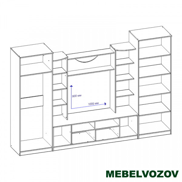 Шкаф для ТВ Рио 26 (Ясень шимо светлый/темный) от интернет магазина Mebelvozov в Нижнем Новгороде