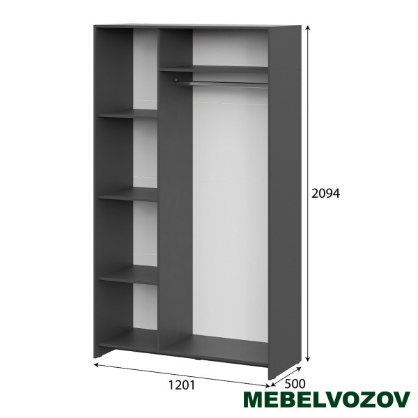 Шкаф трехстворчатый Дольче (Графит/Белый) от компании Мебельвозов в Нижнем Новгороде