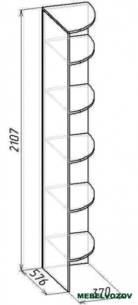 Полка угловая Sherlock14 (Орех Шоколадный) фото от Мебельвозов в Нижнем Новгороде
