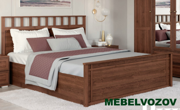 Кровать Ричард 1,6 РКР-1 (орех донской) с настилом из ДСП от магазина Мебельвозов в Нижнем Новгороде