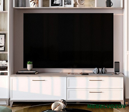 Aurelio 3 (гостиная) Тумба ТВ (модуль 168), Белый-Блеквуд Сатиновый от интернет магазина Mebelvozov в Нижнем Новгороде
