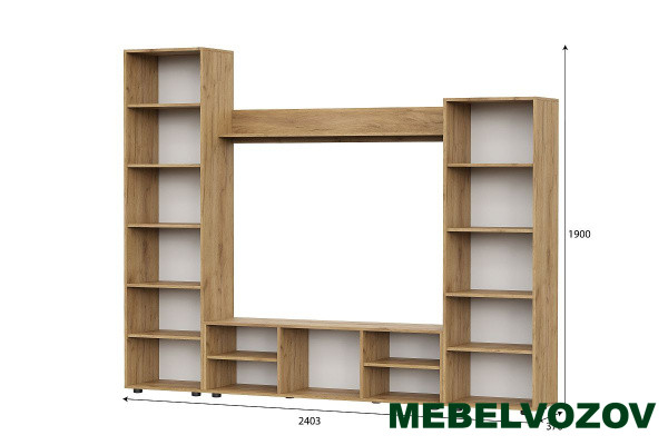 Стенка в гостиную "МГС 6" Исполнение 1 (Дуб золотой / Белый глянец) - фото от интернет магазина Mebelvozov в Нижнем Новгороде Стенка в гостиную "МГС 6" Исполнение 1 (Дуб золотой / Белый глянец) от интернет магазина Mebelvozov в Нижнем Новгороде