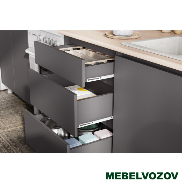 Кухонный гарнитур Денвер 2 м (графит серый/сонома) от магазина Мебельвозов в Нижнем Новгороде