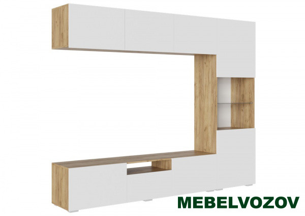 СТЕНФОРД НМ Стенка МДФ (Дуб крафт золотой/Белый матовый) от интернет магазина Mebelvozov в Нижнем Новгороде