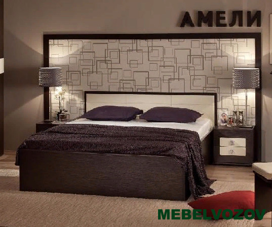 Кровать с подъемным механизмом 1800+1.2 АМЕЛИ ЛЮКС 101  (Венге) от магазина Мебельвозов в Нижнем Новгороде