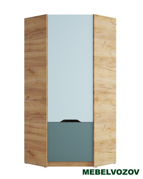 RICH Шкаф ШК-003 угловой (Мята/голубой) детальное изображение от магазина mebelvozov.ru в Нижнем Новгороде