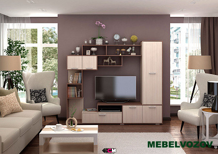 Стенка в гостиную Капри (ясень шимо) от интернет магазина Mebelvozov в Нижнем Новгороде