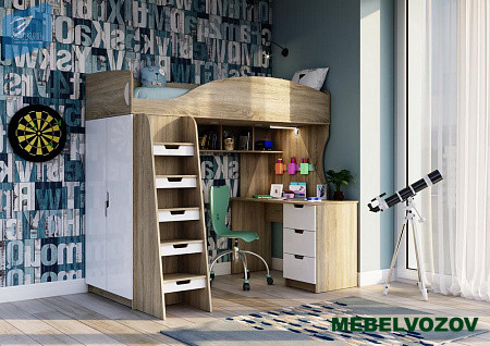 Кровать-чердак СЭНДИ КР-111 детальное изображение от магазина mebelvozov.ru в Нижнем Новгороде