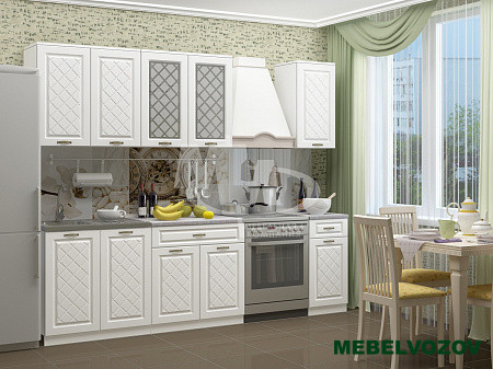 Кухонный гарнитур Модена 2000 (белый) H=720 от магазина Мебельвозов в Нижнем Новгороде