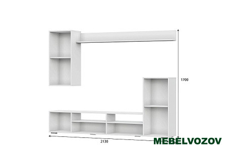 Стенка в гостиную "МГС 4" Белый / Цемент светлый от интернет магазина Mebelvozov в Нижнем Новгороде