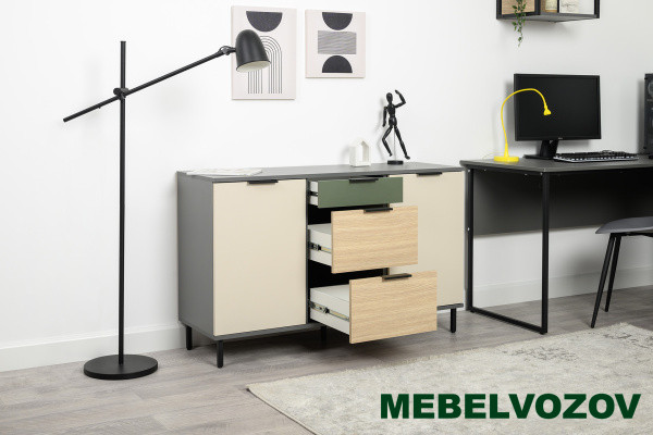 Марвэл Комод 16.234.02 (Темно - серый U2601) от магазина Мебельвозов в Нижнем Новгороде